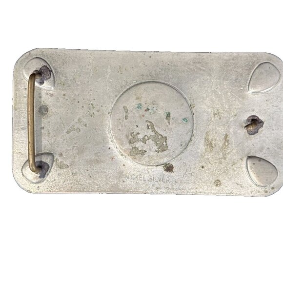 Vintage Nickel Silver And Turquoise Large Belt Buckle main image 14